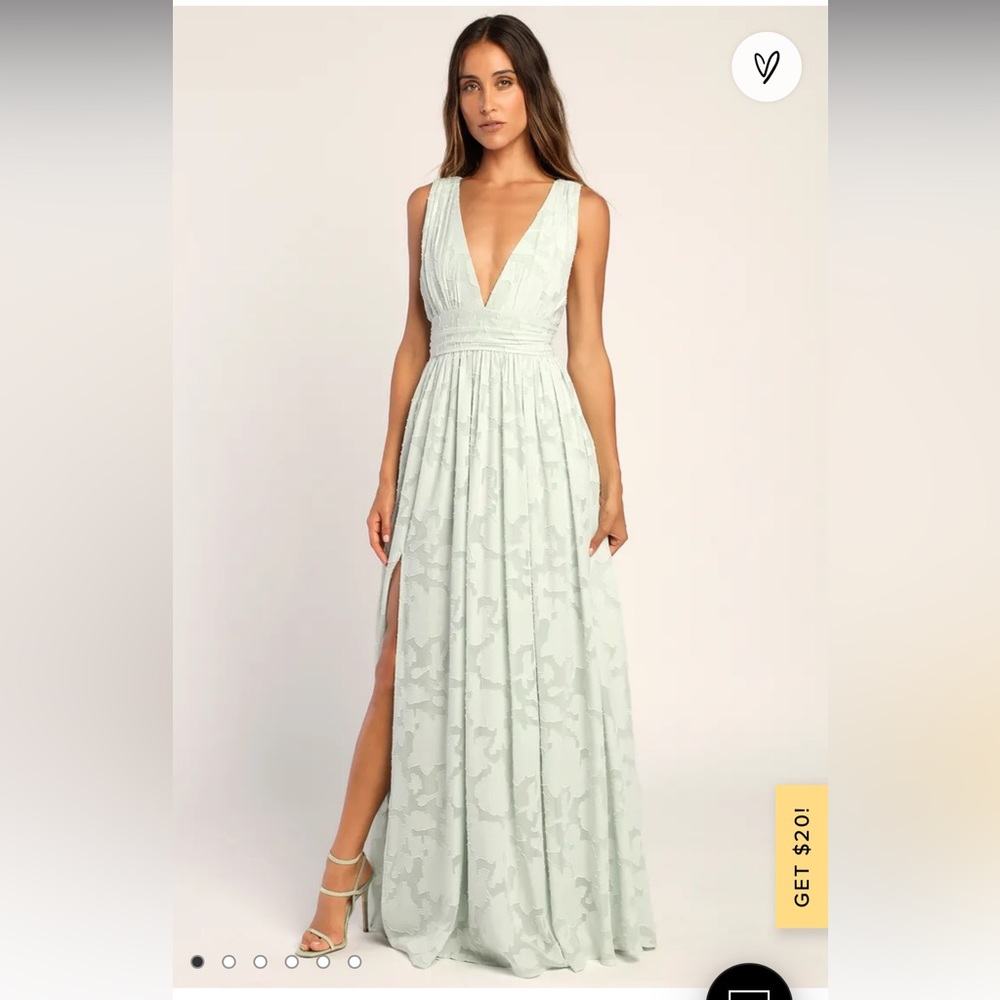 Sweet Sophistication Sage Green Burnout Floral Maxi Dress